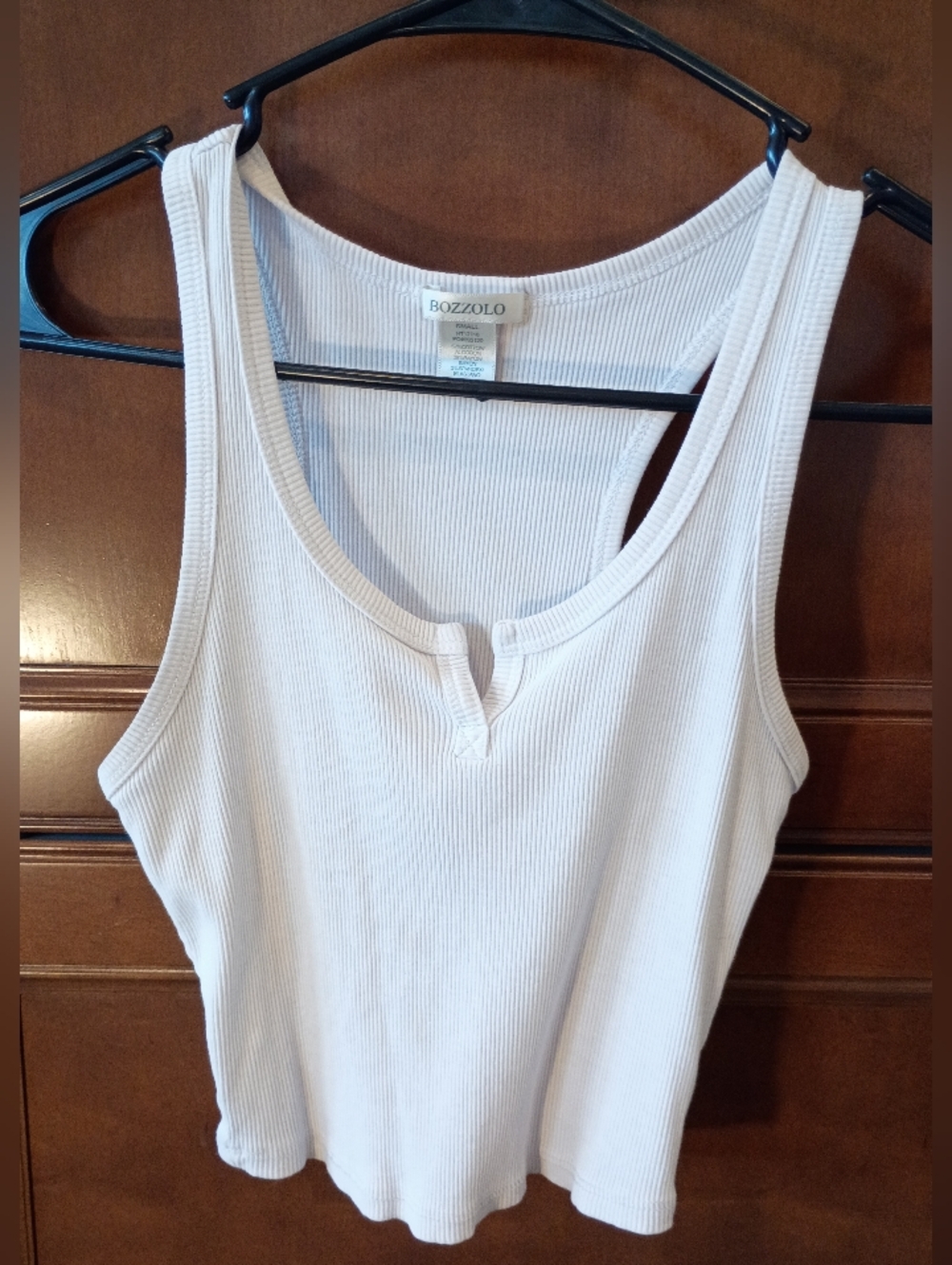 Bozzolo Ribbed Cropped Tank Top in White